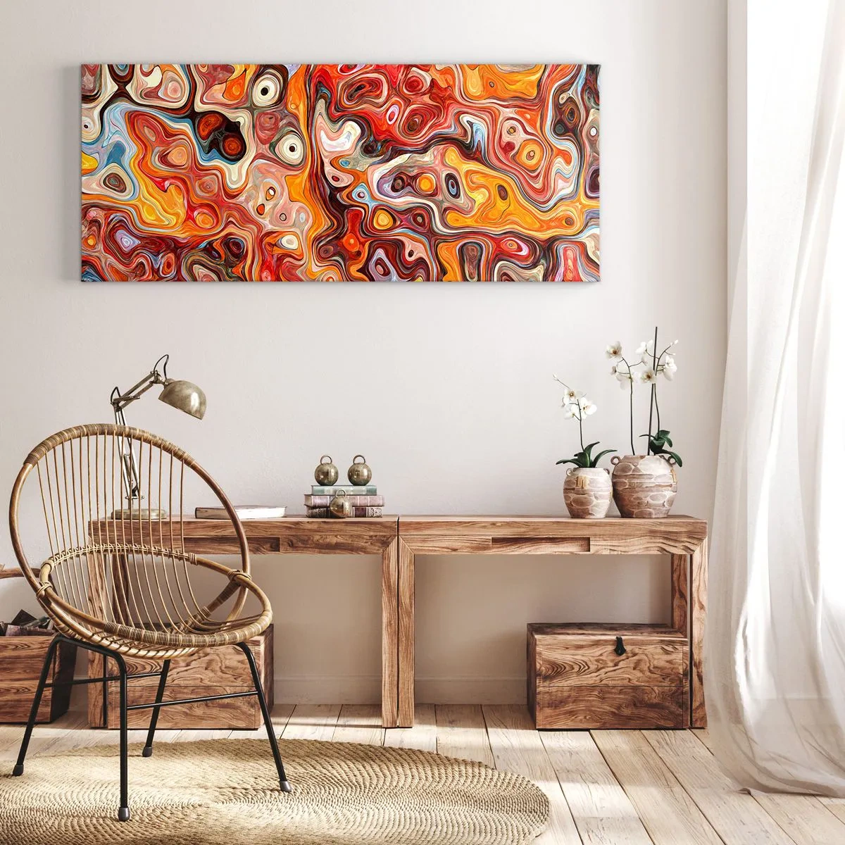 Canvastavla - Bild på duk - Om nötterna löstes upp i honung - 100x40 cm
