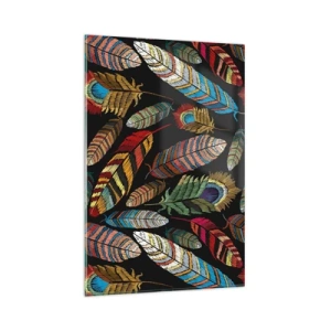 Glastavla - Bild på glas - Fågelkarneval - 80x120 cm