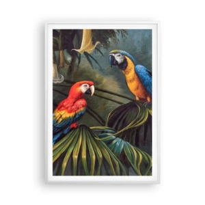 Affisch i vit ram - Romantiken i tropikerna - 70x100 cm
