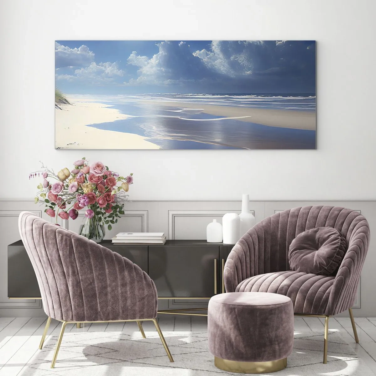 Glastavla - Bild på glas - Semester i paradiset - 140x50 cm