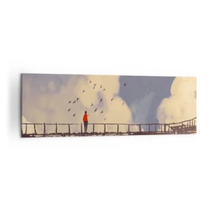 Canvastavla - Bild på duk - Blå saknad - 160x50 cm