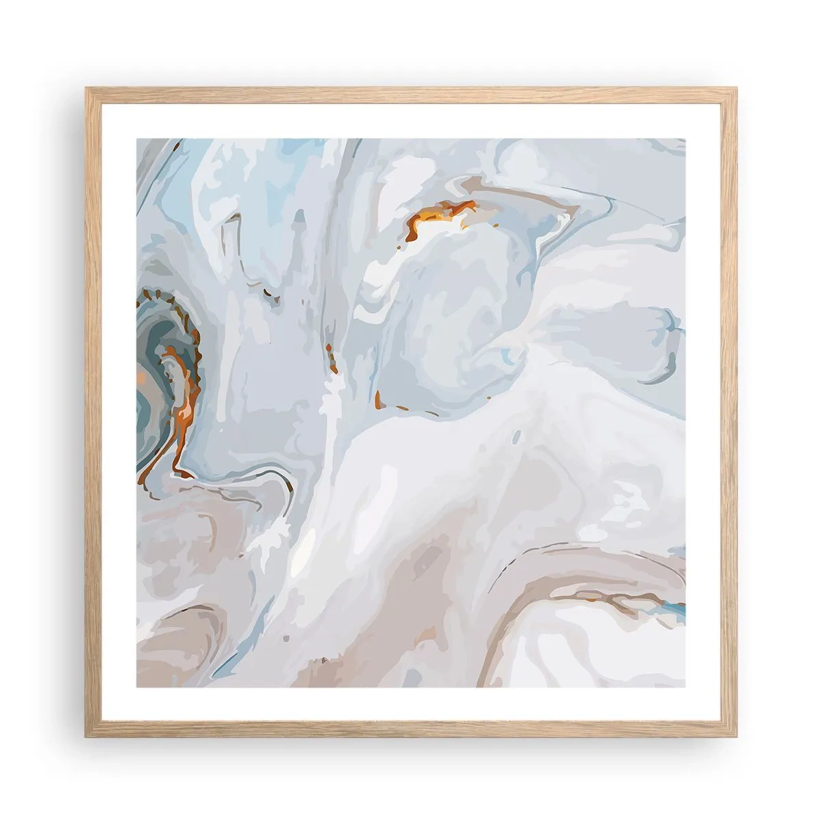 Affisch i ram av ljusek - Utbuktande vithet - 60x60 cm