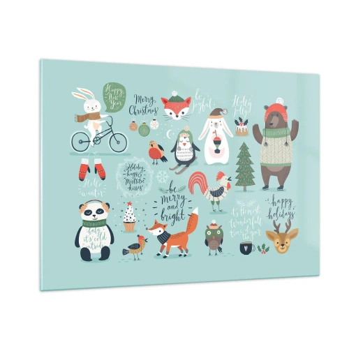 Glastavla - Bild på glas - Må det alltid vara jul! - 100x70 cm