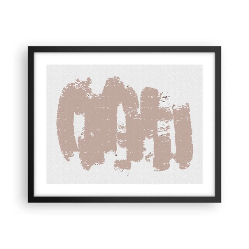 Affisch i svart ram - Abstraktion i mjuk rosa - 50x40 cm