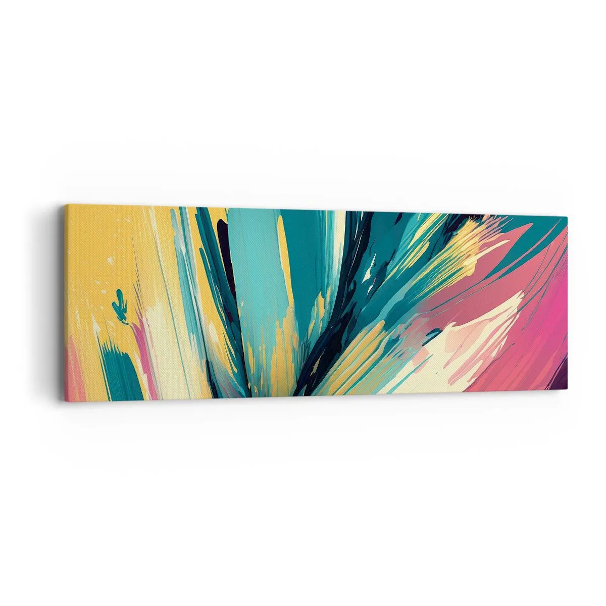 Canvastavla - Bild på duk - Komposition - en explosion av glädje - 90x30 cm