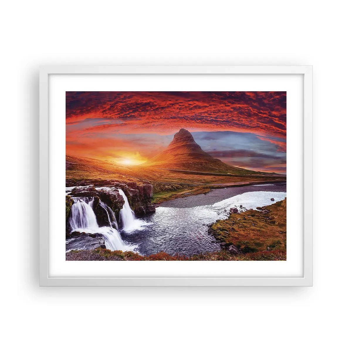 Affisch i vit ram - Utsikt över Midgård - 50x40 cm