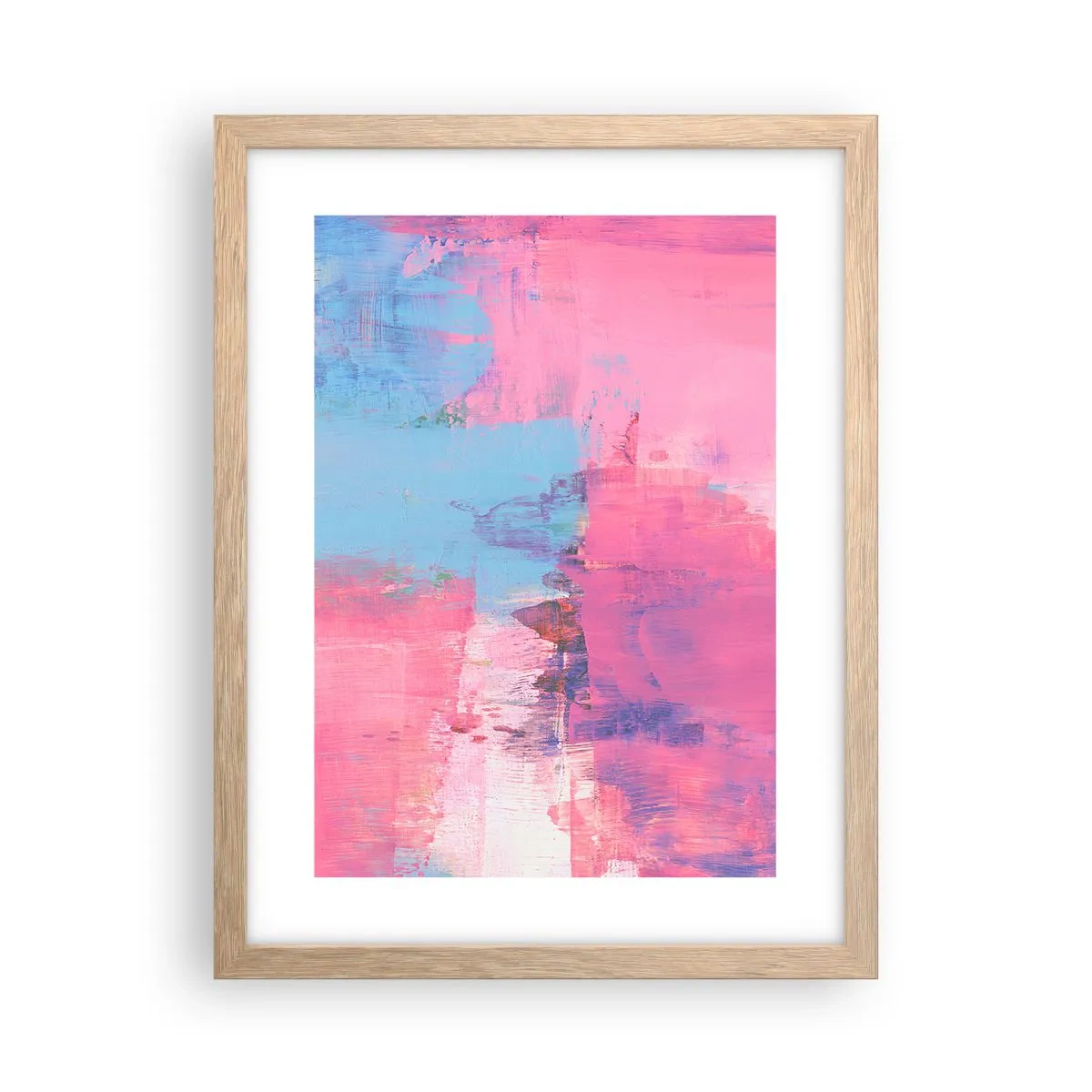 Affisch i ram av ljusek - Rosa, blått och en gnutta ljus - 30x40 cm