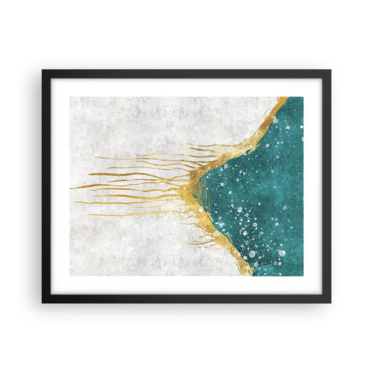 Affisch i svart ram - Gyllene tidvatten - 50x40 cm