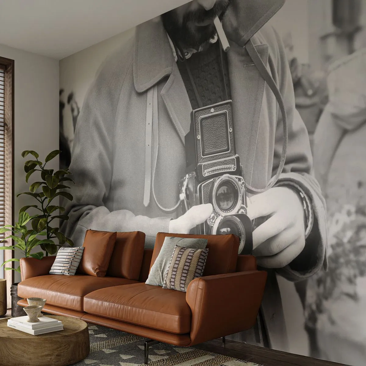 Självhäftande Fototapet Deluxe Sticker - I retrostil - Kamera, Årgång, Kamera - 250x175 cm