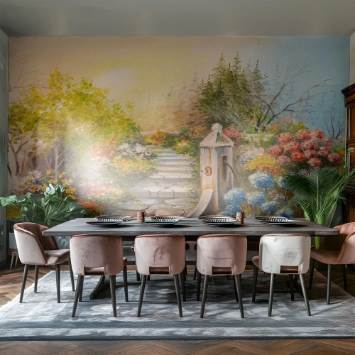 Fototapet Premium Sand - Fullt blommande - Trädgård, Blommor, Natur - 150x105 cm