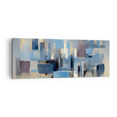 Canvastavla - Bild på duk - Blå konstruktion - 140x50 cm