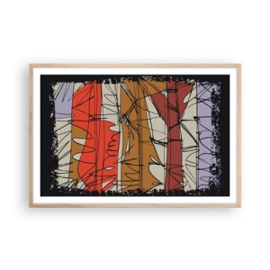 Affisch i ram av ljusek - Spontan komposition - 91x61 cm