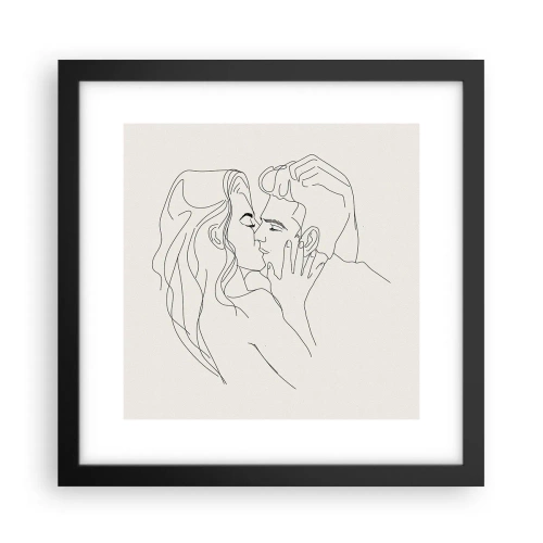 Affisch i svart ram - I kärlekens famn - 30x30 cm