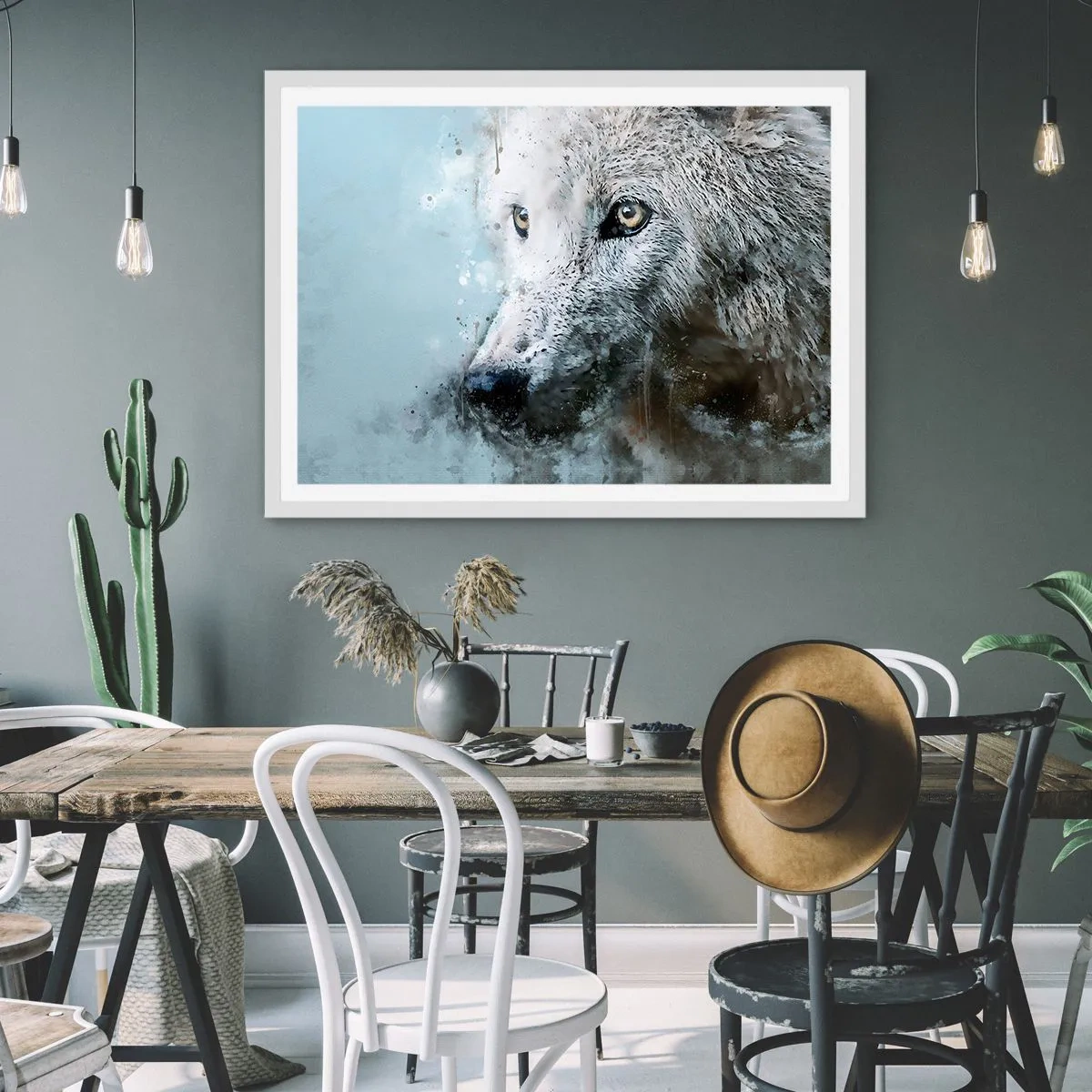 Affisch i vit ram - Lär känna vargsjälen - 70x50 cm