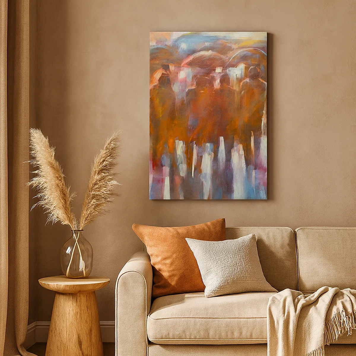 Canvastavla - Bild på duk - Jämna i regn och dimma - 50x70 cm