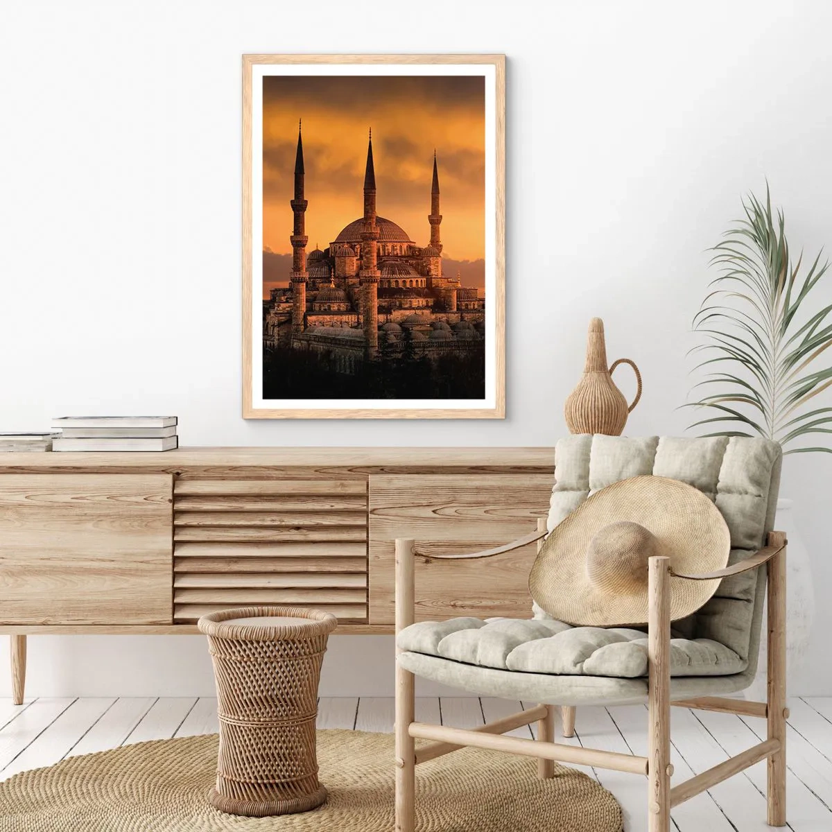 Affisch i ram av ljusek - Gud är stor - 40x50 cm