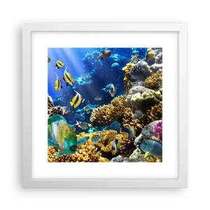 Affisch i vit ram - Hög trafik på sommarleden - 30x30 cm