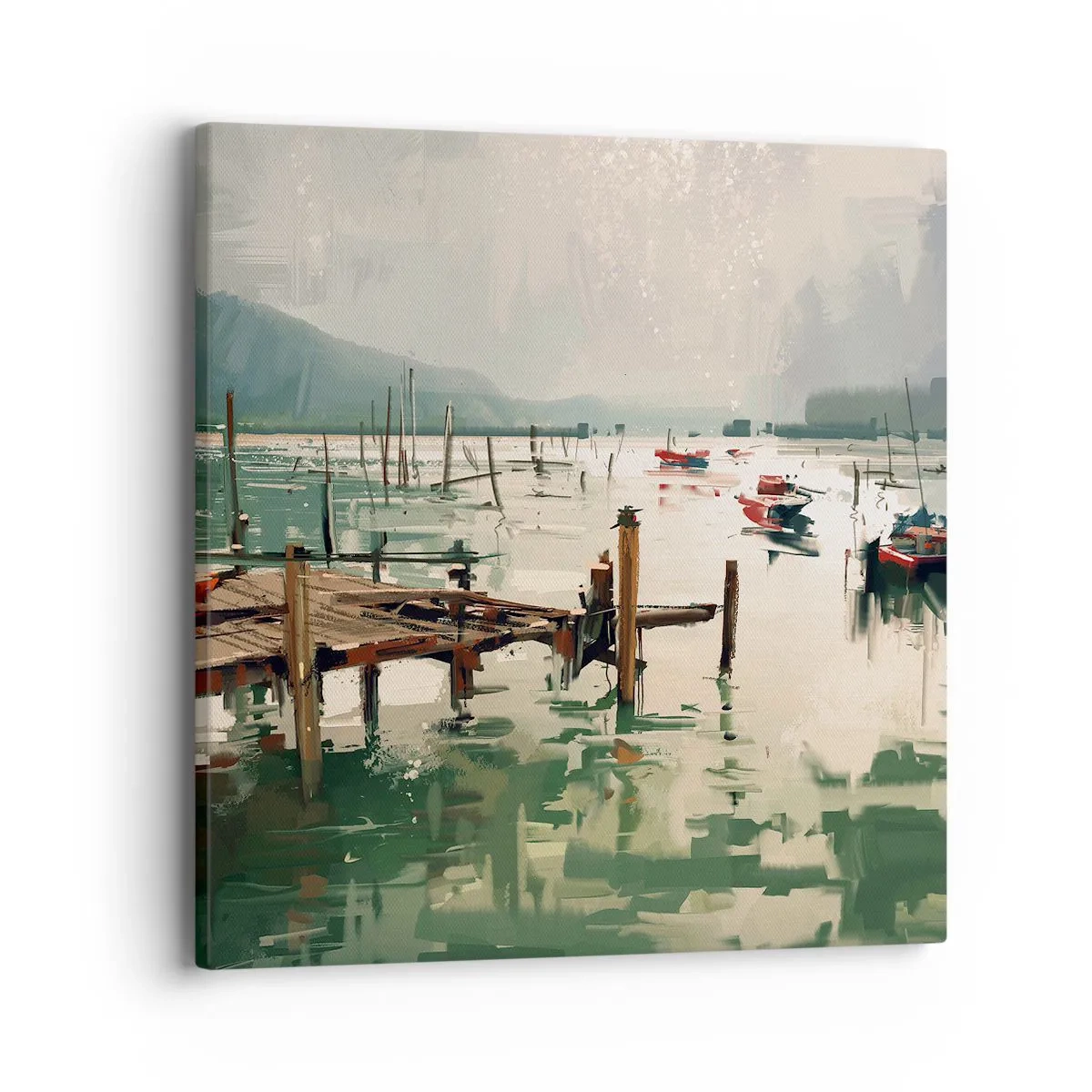 Canvastavla - Bild på duk - Täckt med smält måne - 40x40 cm