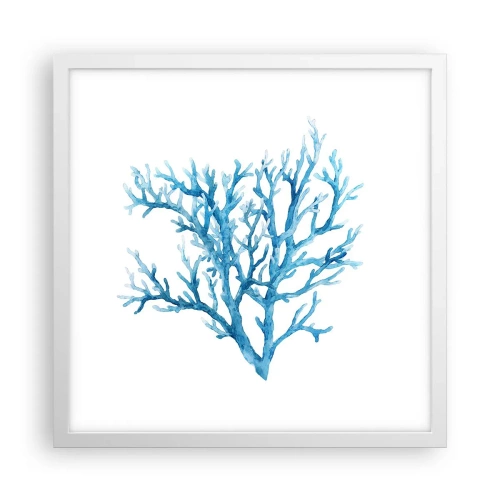 Affisch i vit ram - Marin filigran - 40x40 cm