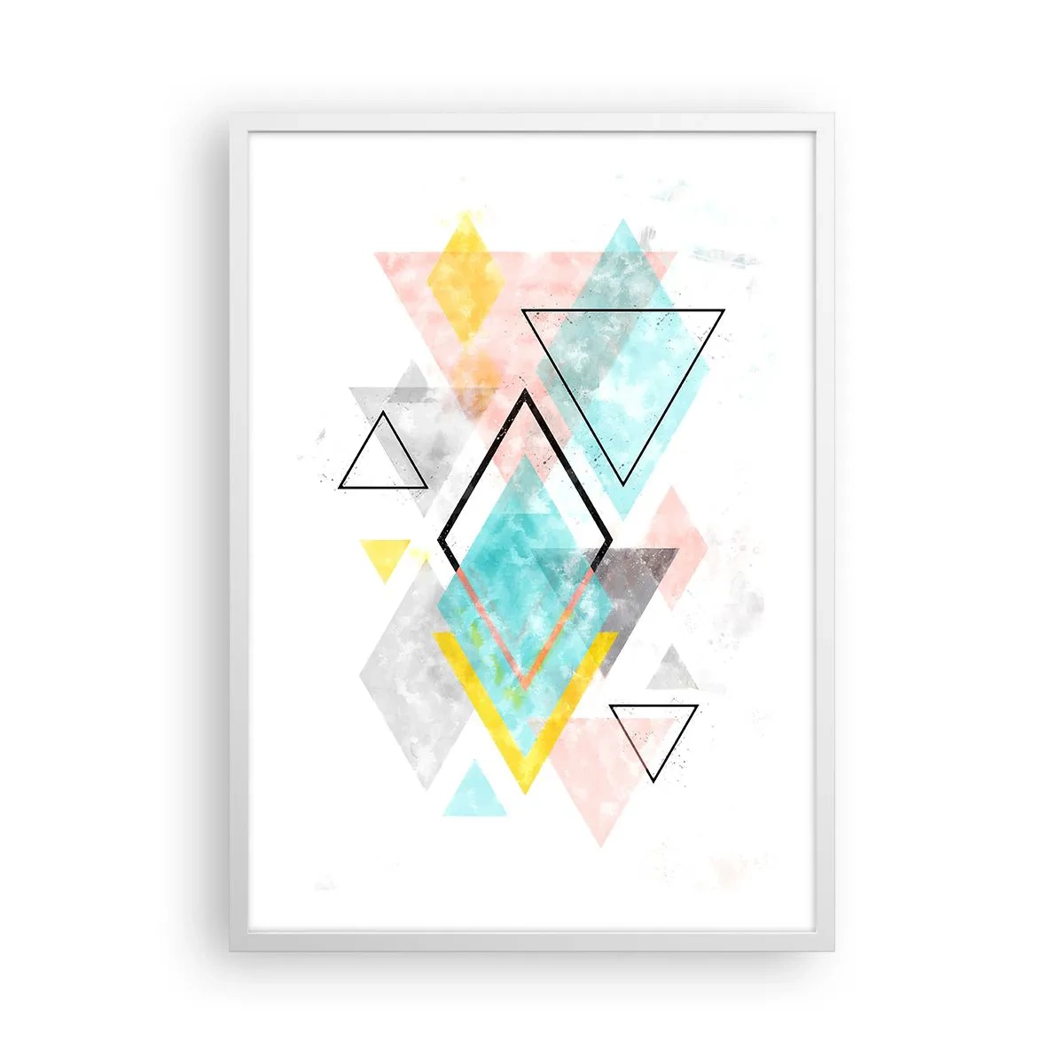 Affisch i vit ram - Geometriskt spel - 50x70 cm