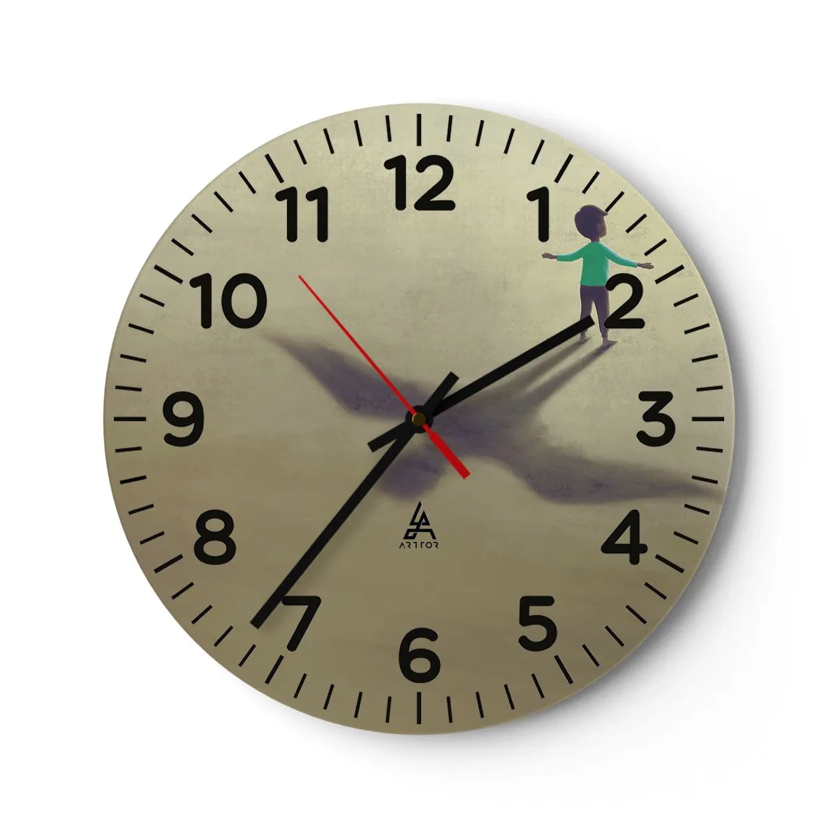 Väggklocka - Klocka på glas - Framtidens hjälte - 40x40 cm