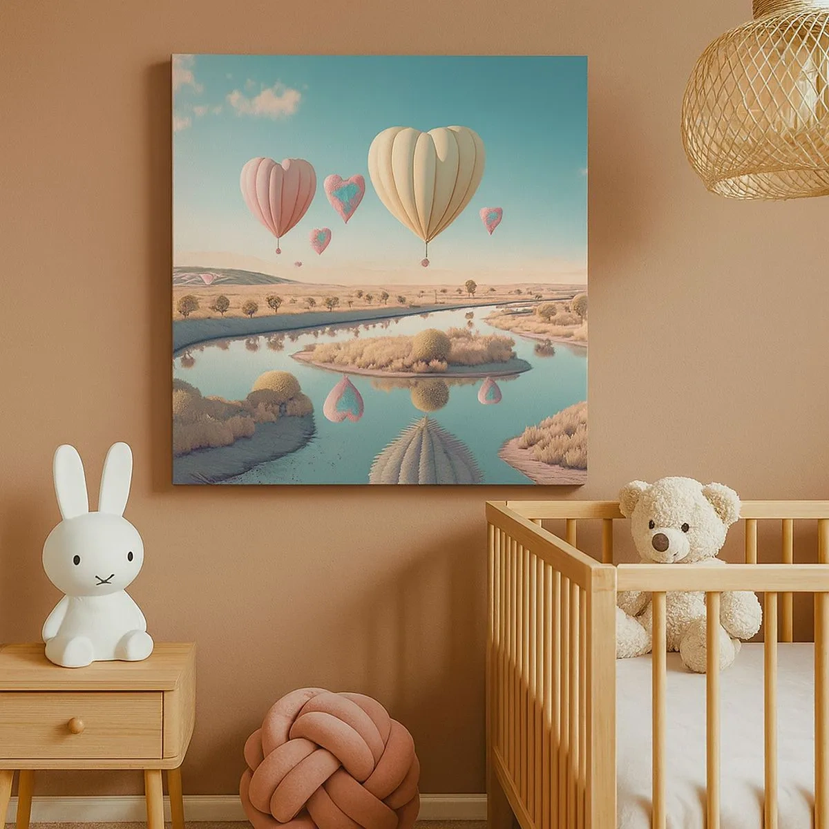 Canvastavla - Bild på duk - Kärleken låter dig sväva - 30x30 cm