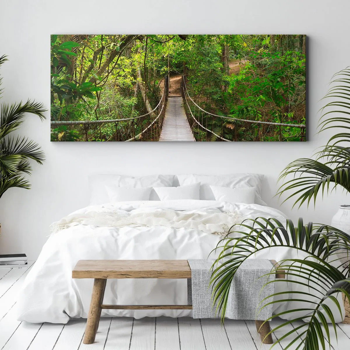 Canvastavla - Bild på duk - Ty trädgården är full av klätterväxter - 160x50 cm