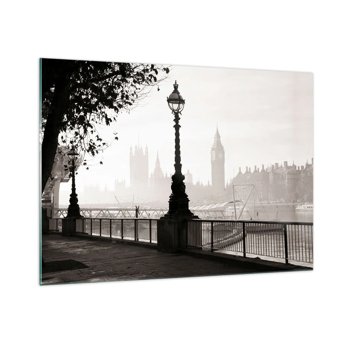 Glastavla - Bild på glas - Morgon i London - 100x70 cm