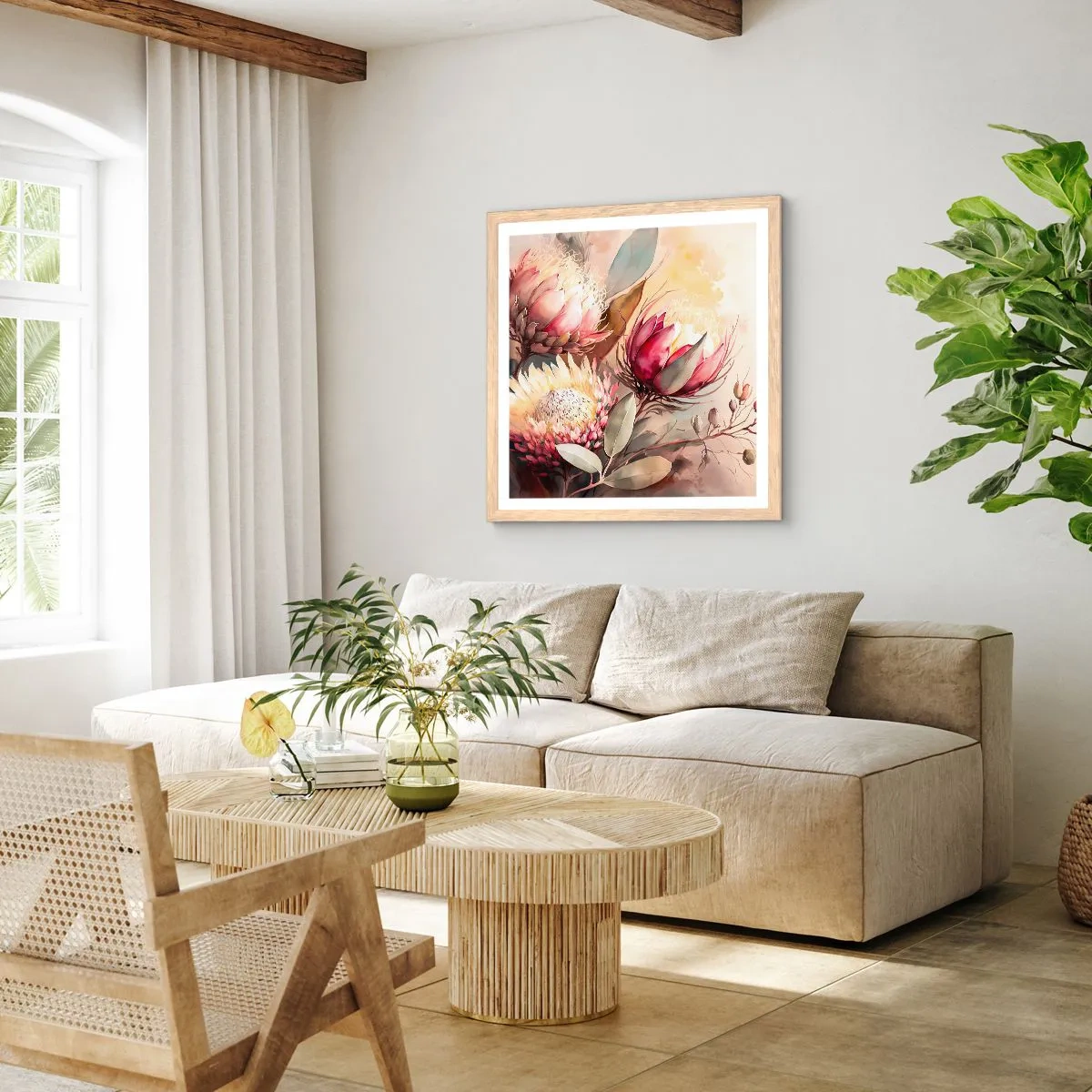Affisch i ram av ljusek - Från profil och en face - 60x60 cm