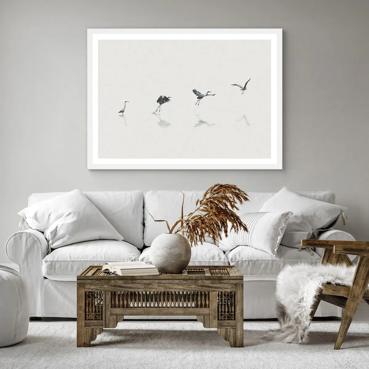 Affisch i vit ram - Fyra enkla steg - 40x30 cm