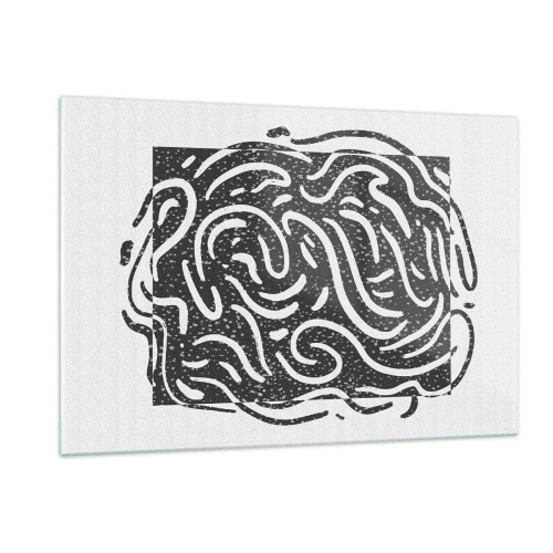 Glastavla - Bild på glas - Abstraktion: en dans av glädje - 120x80 cm