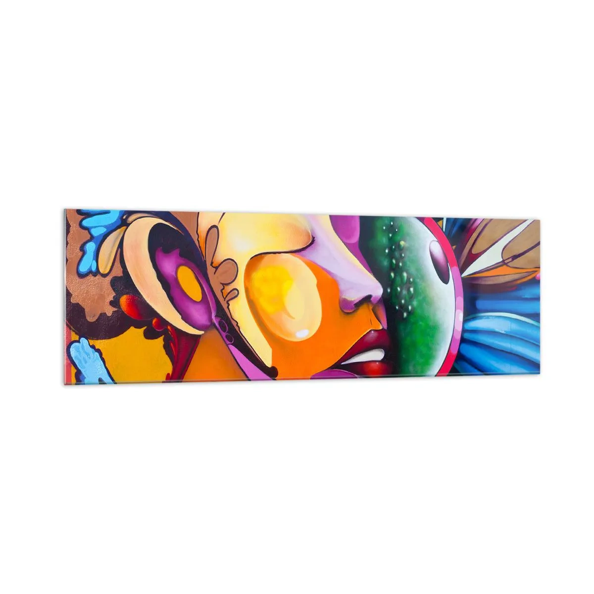 Glastavla - Bild på glas - Känna på med färg - 160x50 cm