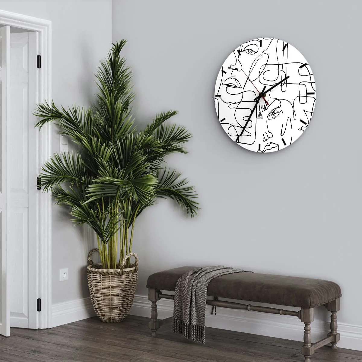 Väggklocka - Klocka på glas - I trassliga känslor - 40x40 cm