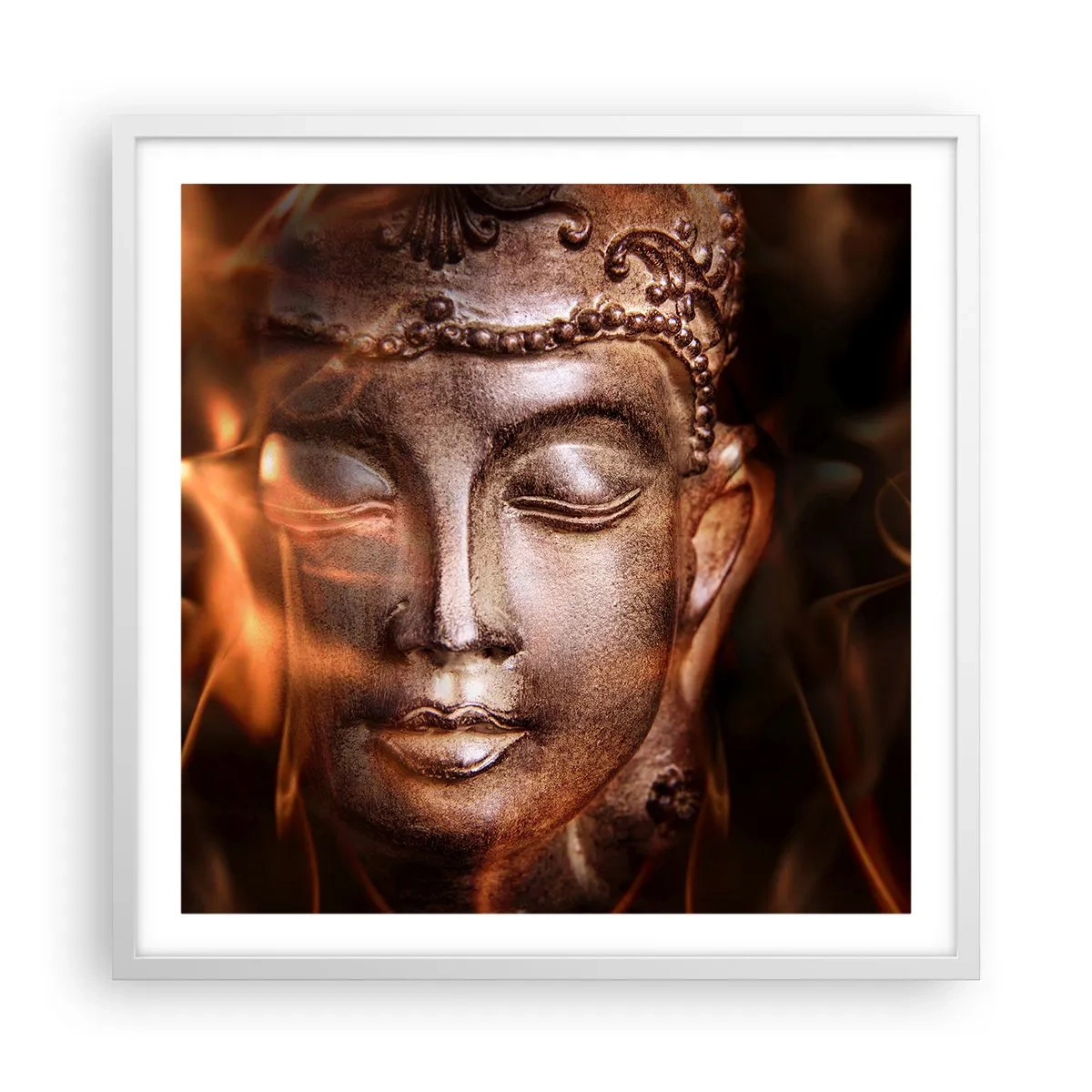 Affisch i vit ram - Det finns bara här och nu - 60x60 cm