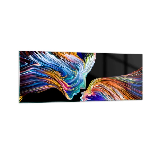 Glastavla - Bild på glas - Fusion av energi och ljus - 140x50 cm