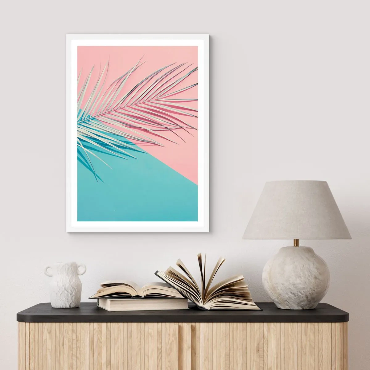 Affisch i vit ram - Tropisk impression - 70x100 cm