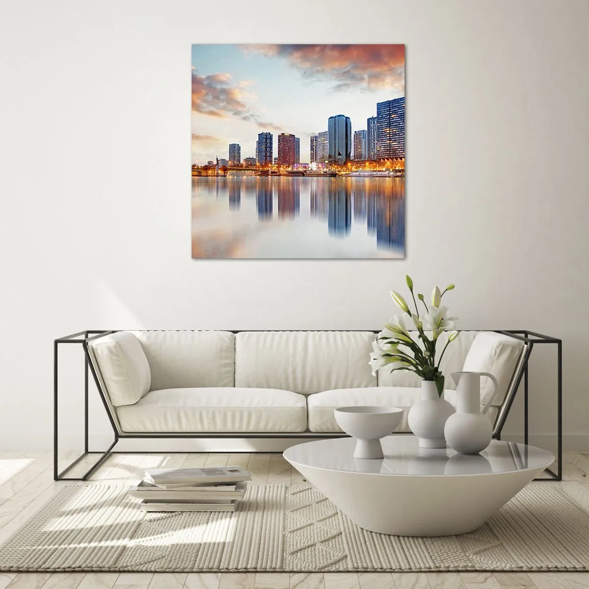 Glastavla - Bild på glas - Paris monumentala lugn - 70x70 cm