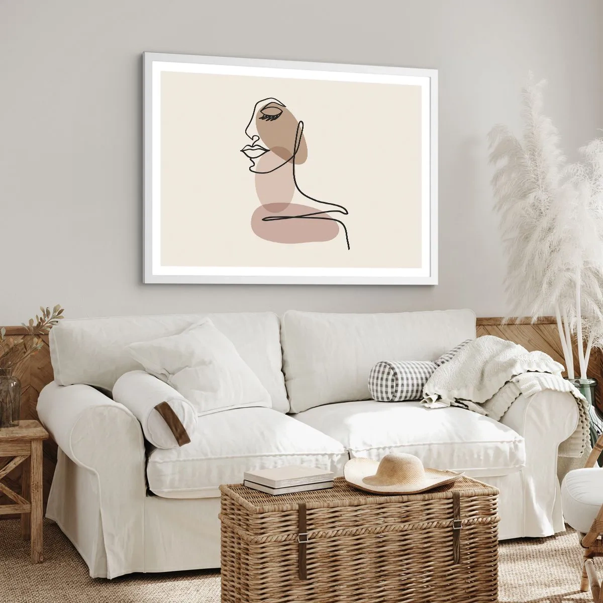 Affisch i vit ram - Skönhetens säkra linje - 100x70 cm