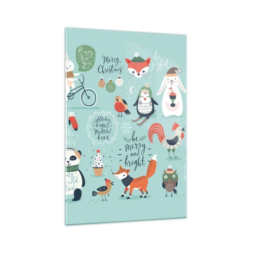 Glastavla - Bild på glas - Må det alltid vara jul! - 70x100 cm