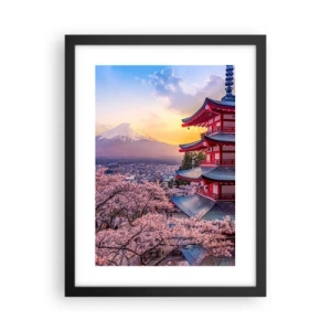 Affisch i svart ram - Essens av den japanska andan - 30x40 cm