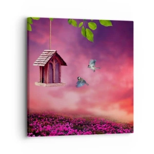 Canvastavla - Bild på duk - Inbjudan till middag - 30x30 cm