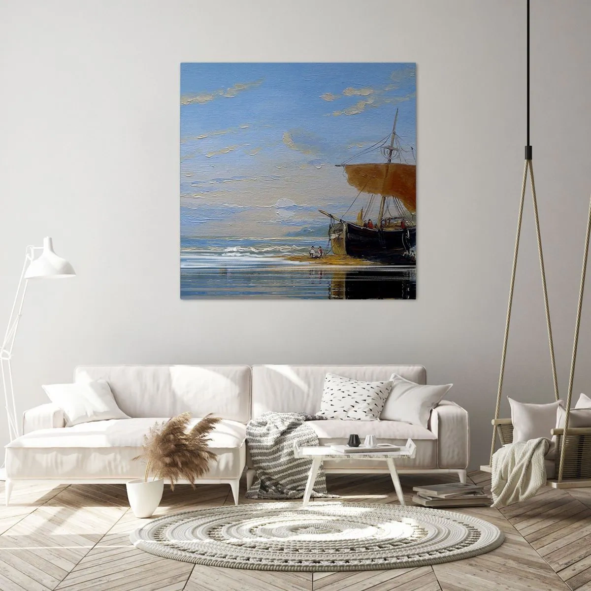 Canvastavla - Bild på duk - Vatten, jord, luft - 50x50 cm