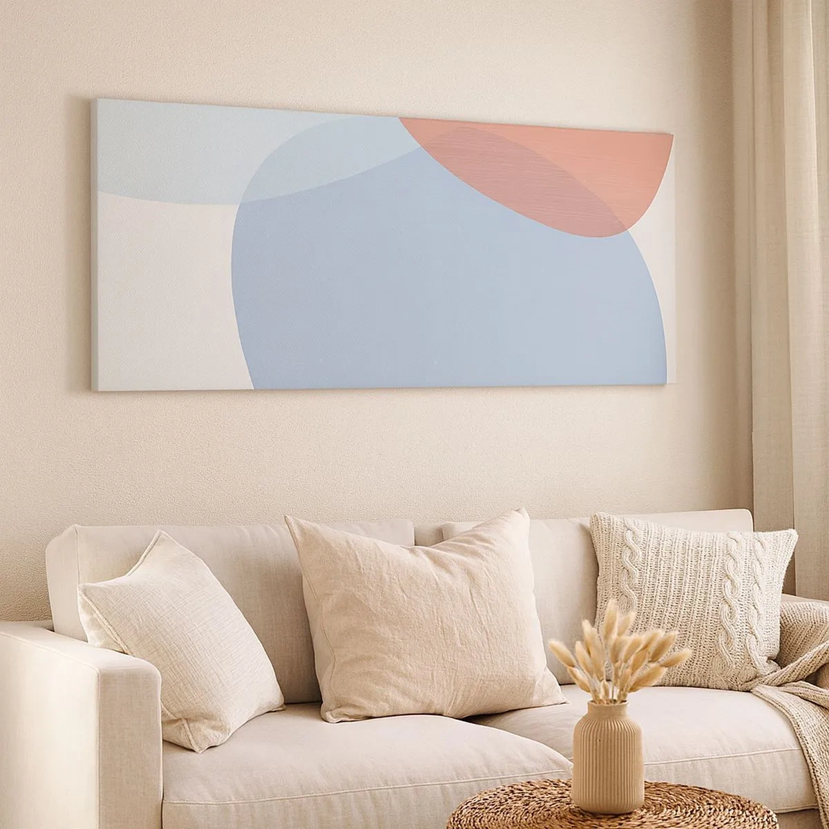 Canvastavla - Bild på duk - Pastellfärgade relationer - 100x40 cm