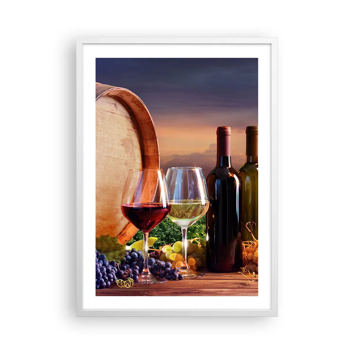 Affisch i vit ram - Här smakar livet - 50x70 cm