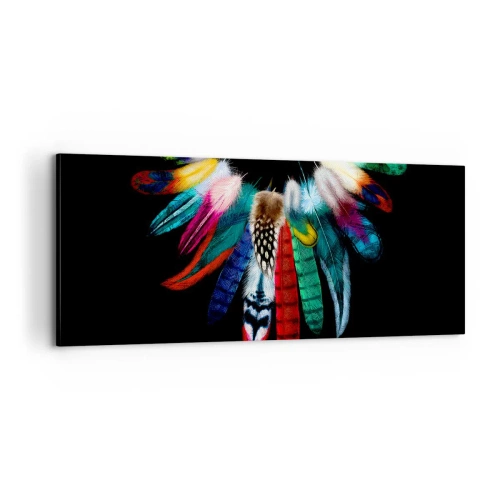 Canvastavla - Bild på duk - Indianskt halsband - 100x40 cm