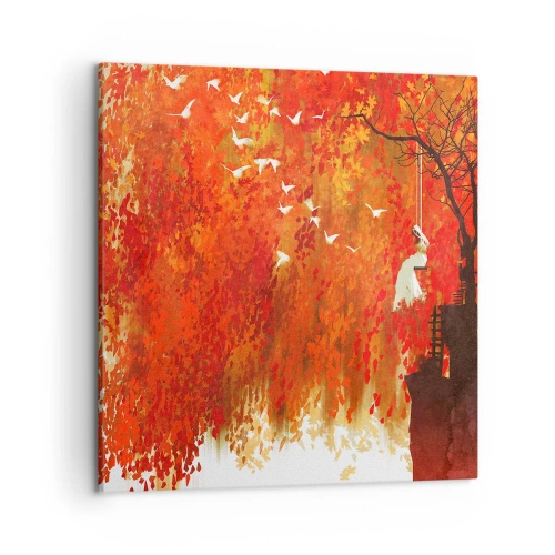 Canvastavla - Bild på duk - Flyger hon med oss? - 50x50 cm