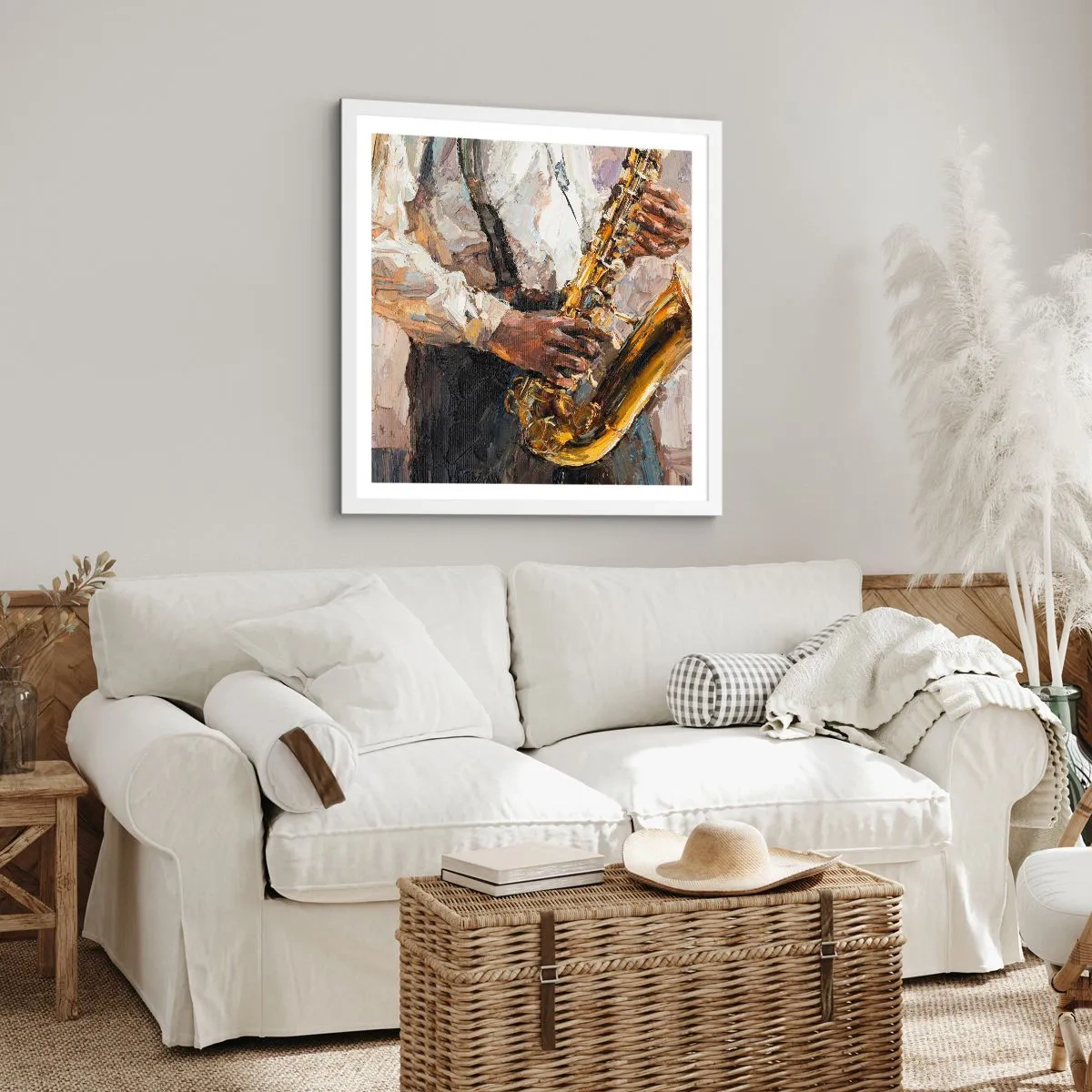 Affisch i vit ram - Dags för solo - 60x60 cm