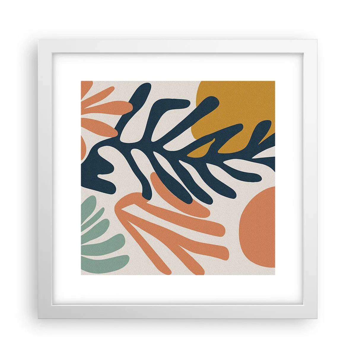 Affisch i vit ram - Korallhav - 30x30 cm