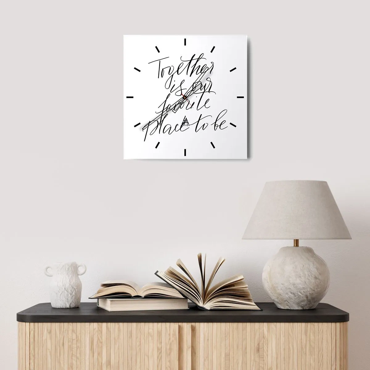 Väggklocka - Klocka på glas - Känner du också det? - 40x40 cm