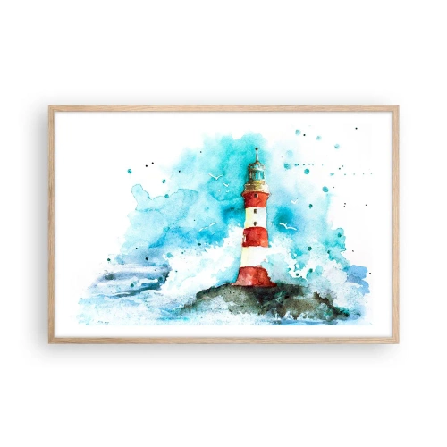 Affisch i ram av ljusek - Elementens enhet - 91x61 cm